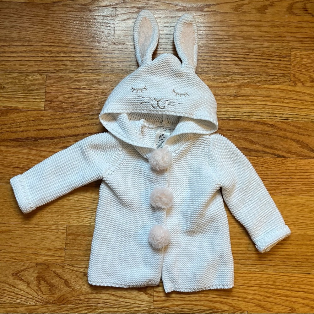 Max Studio bunny hood knit sweater jacket size 18 months